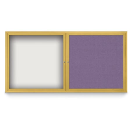 United Visual Products Corkboard, Cobalt Accent/Bronze, 72"x36" UV407PLUS-BRONZE-COBACC